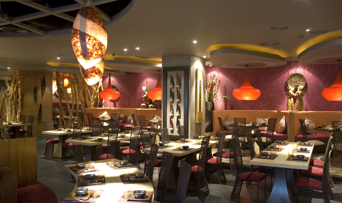 restaurant interior design - red restaurant interior design singapore